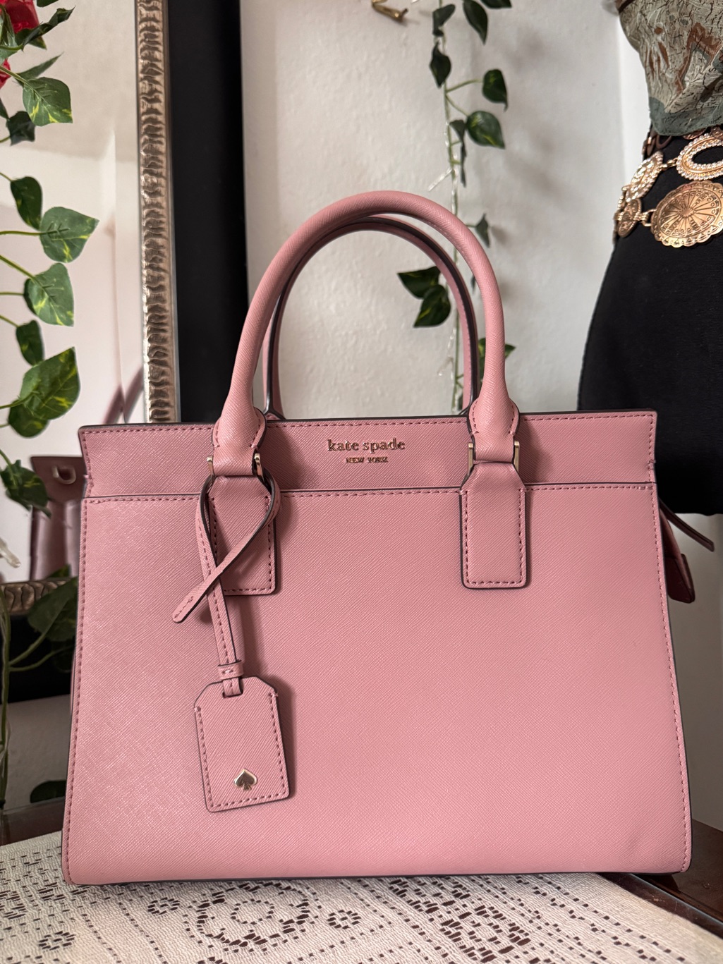 Kate Spade Pink Saffiano Leather Satchel
